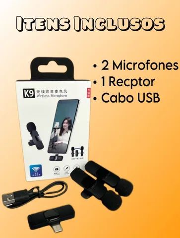 Microfone Sem Fio Duplo Lapela Profissional Android iPhone Cor Iphone( Lightning - Foto 2