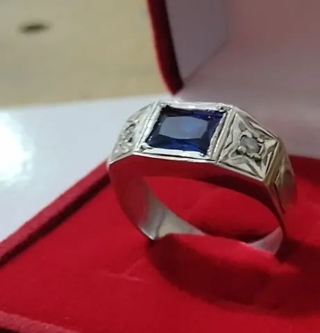 Anel de Prata 950 Pedra Zircônia - Foto 6