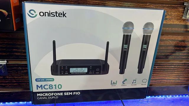 Microfone sem fio duplo profissional digital Onistek mc810 - 50 canais