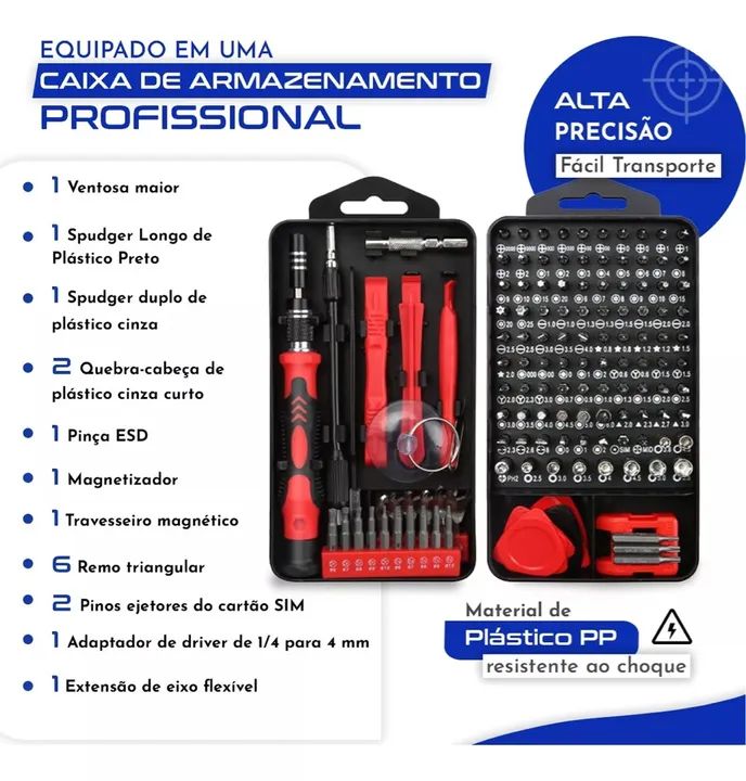 (NOVO) Kit 115 Chaves de Precisão (Valor já incluso a entrega)