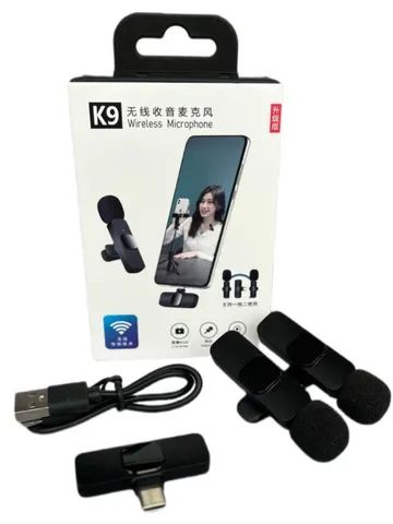 Microfone Sem Fio Duplo Lapela Profissional Android iPhone Cor Iphone( Lightning