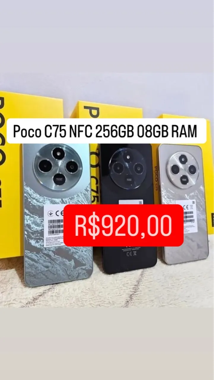 Celular Poco c75 NFC 256GB 08GB RAM Novo Lacrado Oferta Sexta Feira