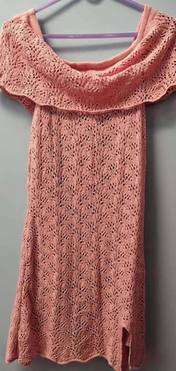 Vestido de Tricô Rosa com Detalhes - Foto 5