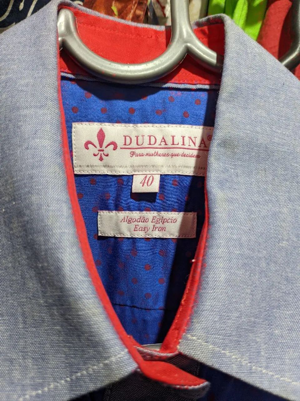 Camisa Chemise Jaquard Em Algodão Egípcio Dudalina,tam. 40/M,Nova na Etiqueta, nunca usada - Foto 3