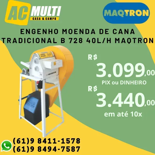 Moenda de cana Tradicional B 728 40L/h maqtron