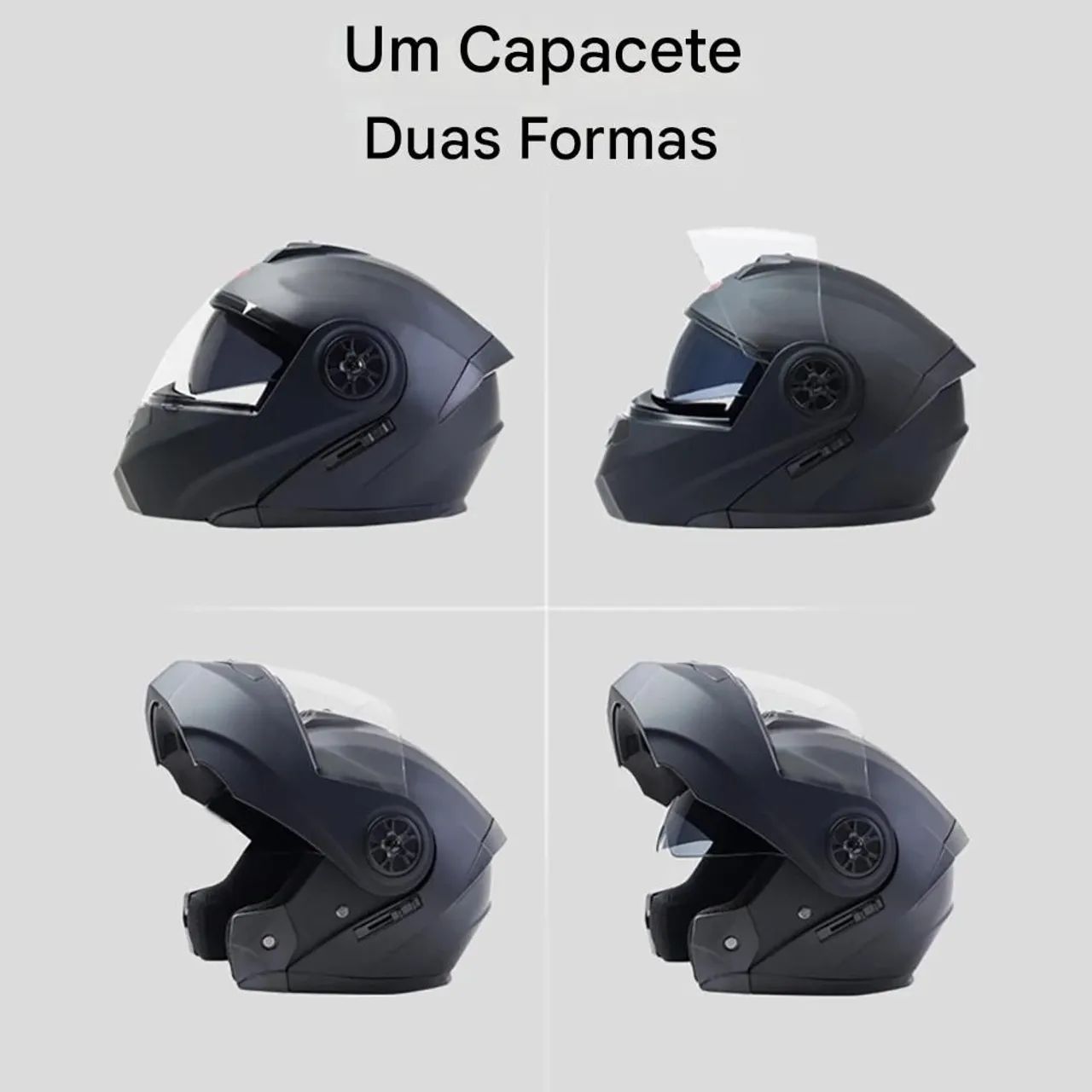 Capacete Modular BLD Preto com detalhes em dourado - Foto 3