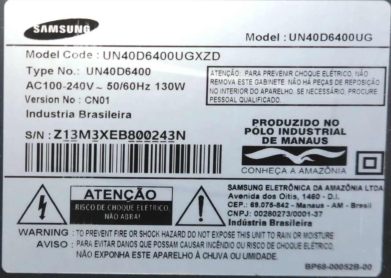 TV Samsung 40'' 3D defeito fonte e alto-falantes  - Foto 4
