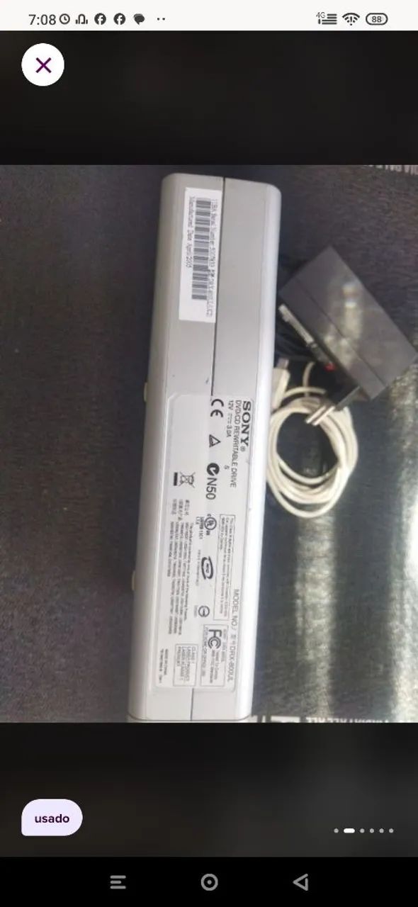 Leitor dvdrw Sony externo - Foto 3