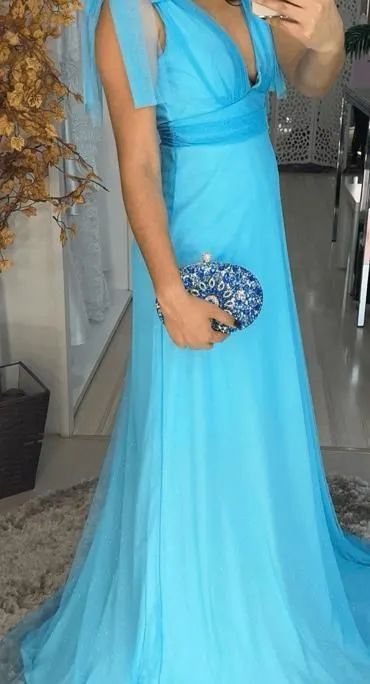 Vestido Azul de Festa P - Foto 2