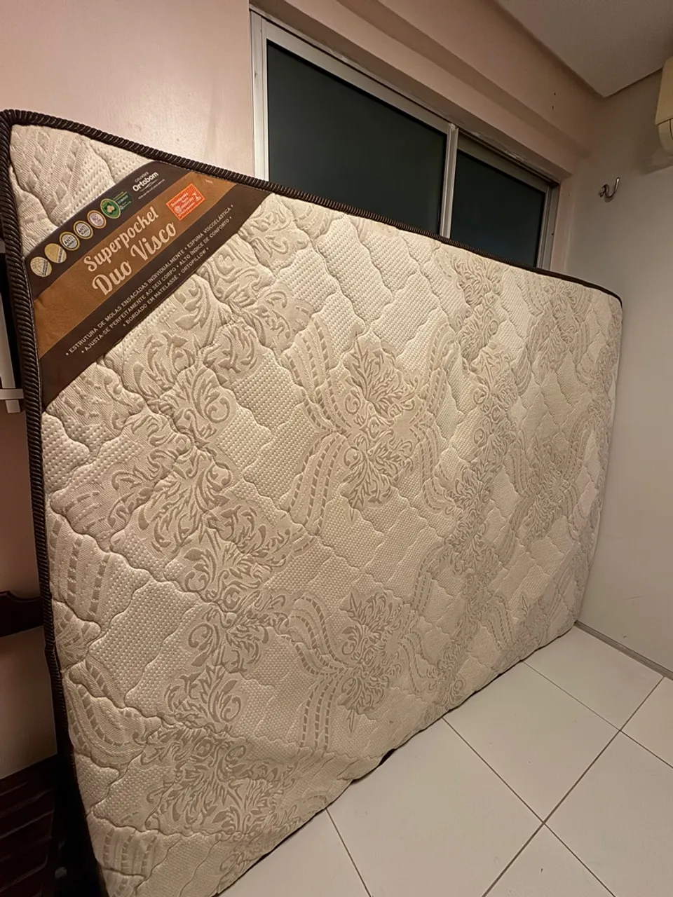 Cama Box Queen Colchão Ortobom Superpocket Duo Visco