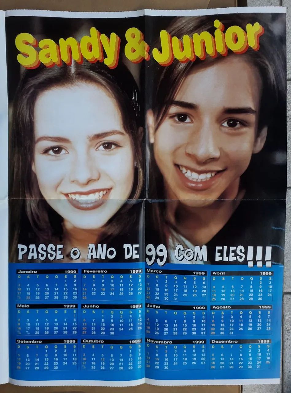 Revista Pôster Calendário Sandy e Júnior - Spice Girls - Chiquititas - Foto 2