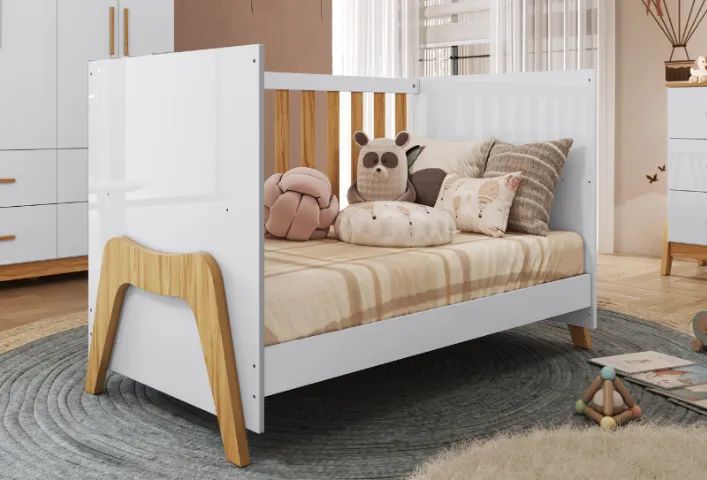 Berço Cama Americano Guti, 100% MDF - Peroba - Foto 2