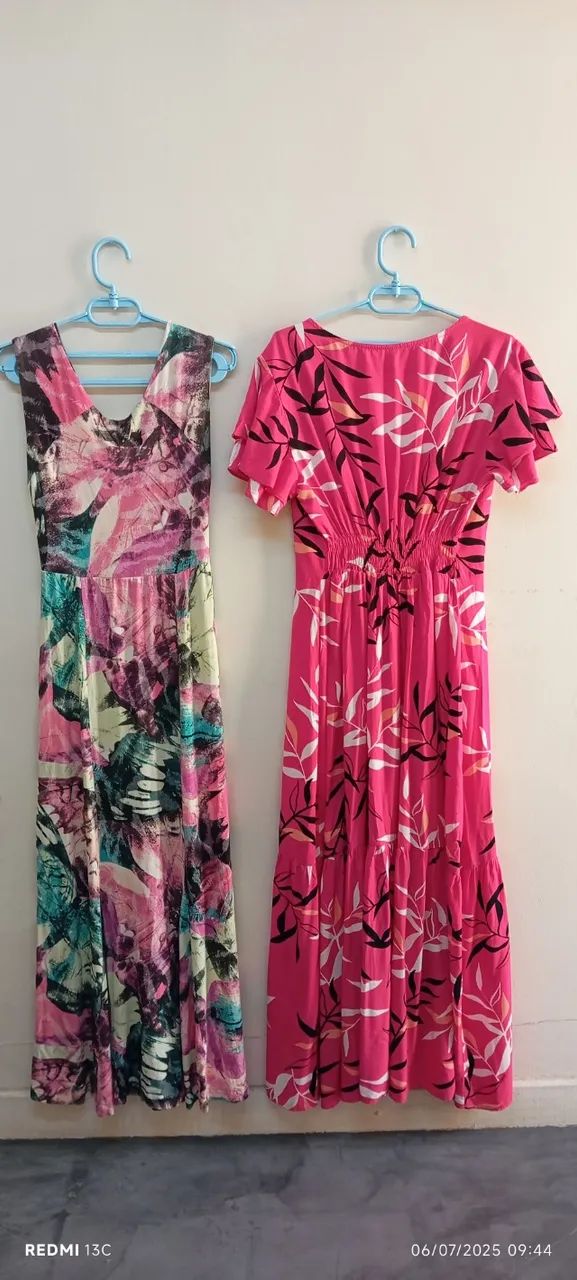 kit c/2 vestidos longos tamanho P/M - Foto 2