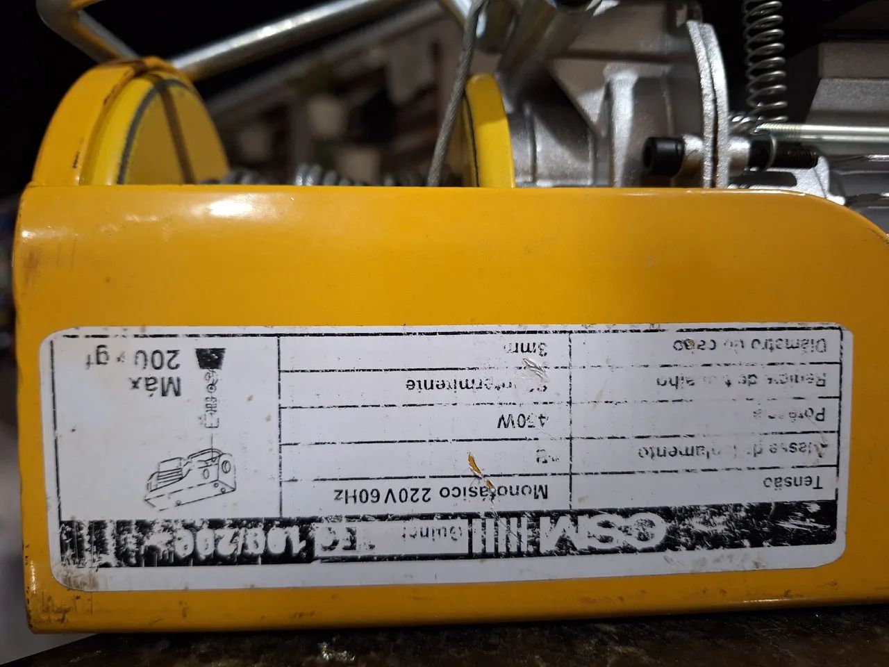 Talha Elétrica 100kg CSM TEC 100/200 - Foto 4