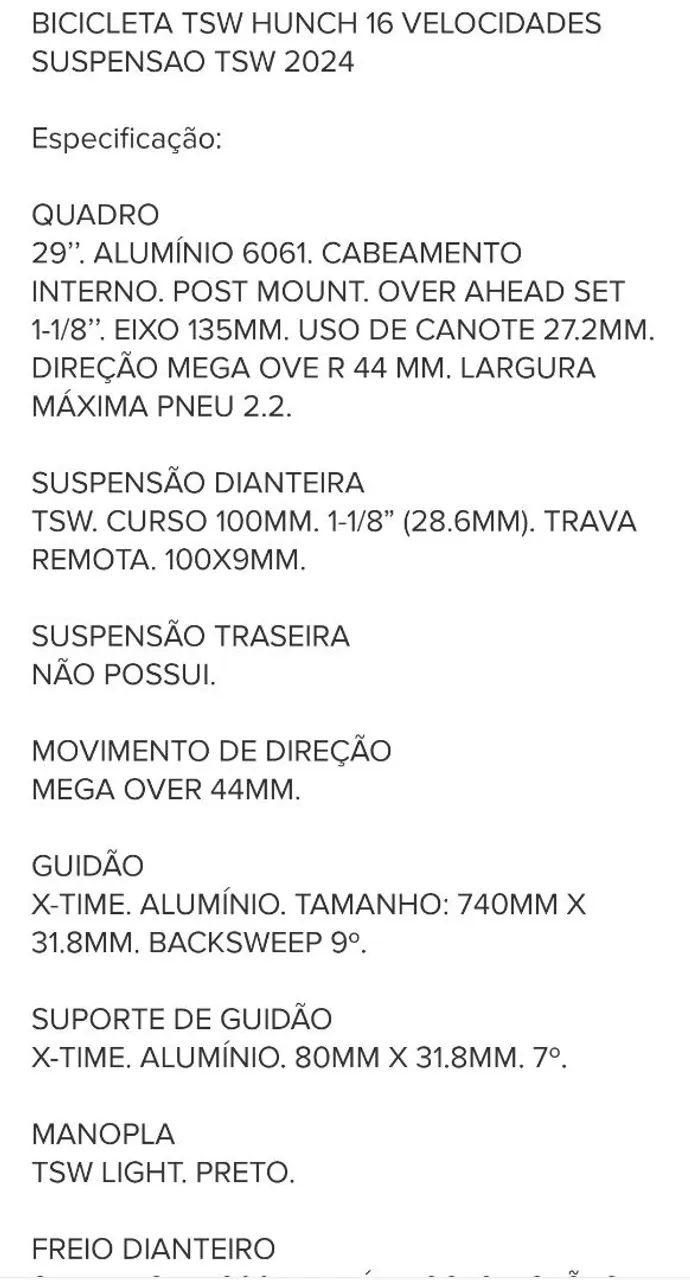 Bicicleta TSW Hunch Aro 29 - 16v Shimano - Suspensão TSW - Quadro 19" - Foto 4