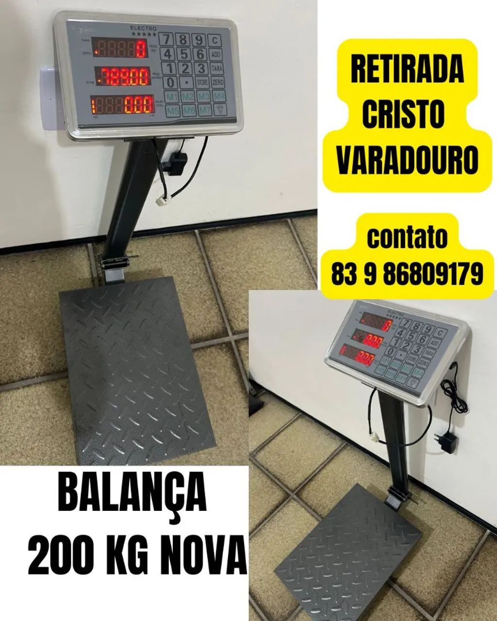 Balança 200kg comercial plataforma nova 
