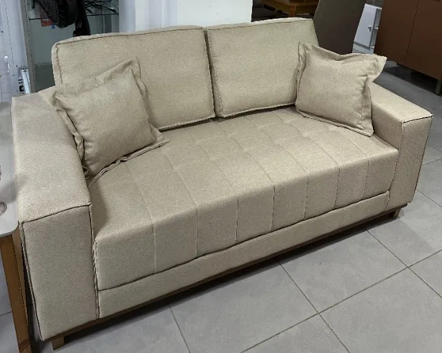 Sofa Turim Living 1,80m Tecido Linho Novo Fazemos Entrega