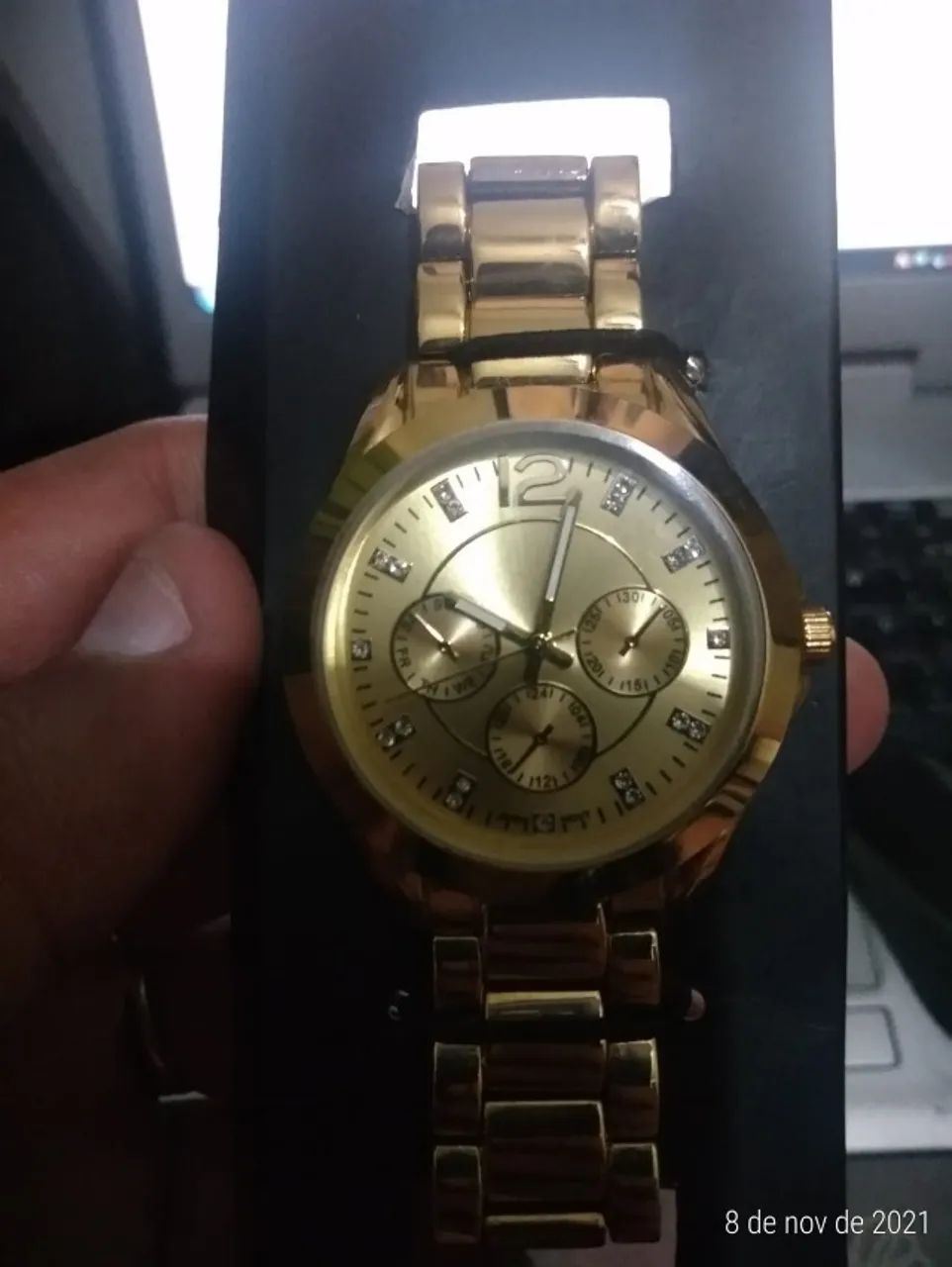 Relógio de pulso dourado Avon muito novo - Foto 5