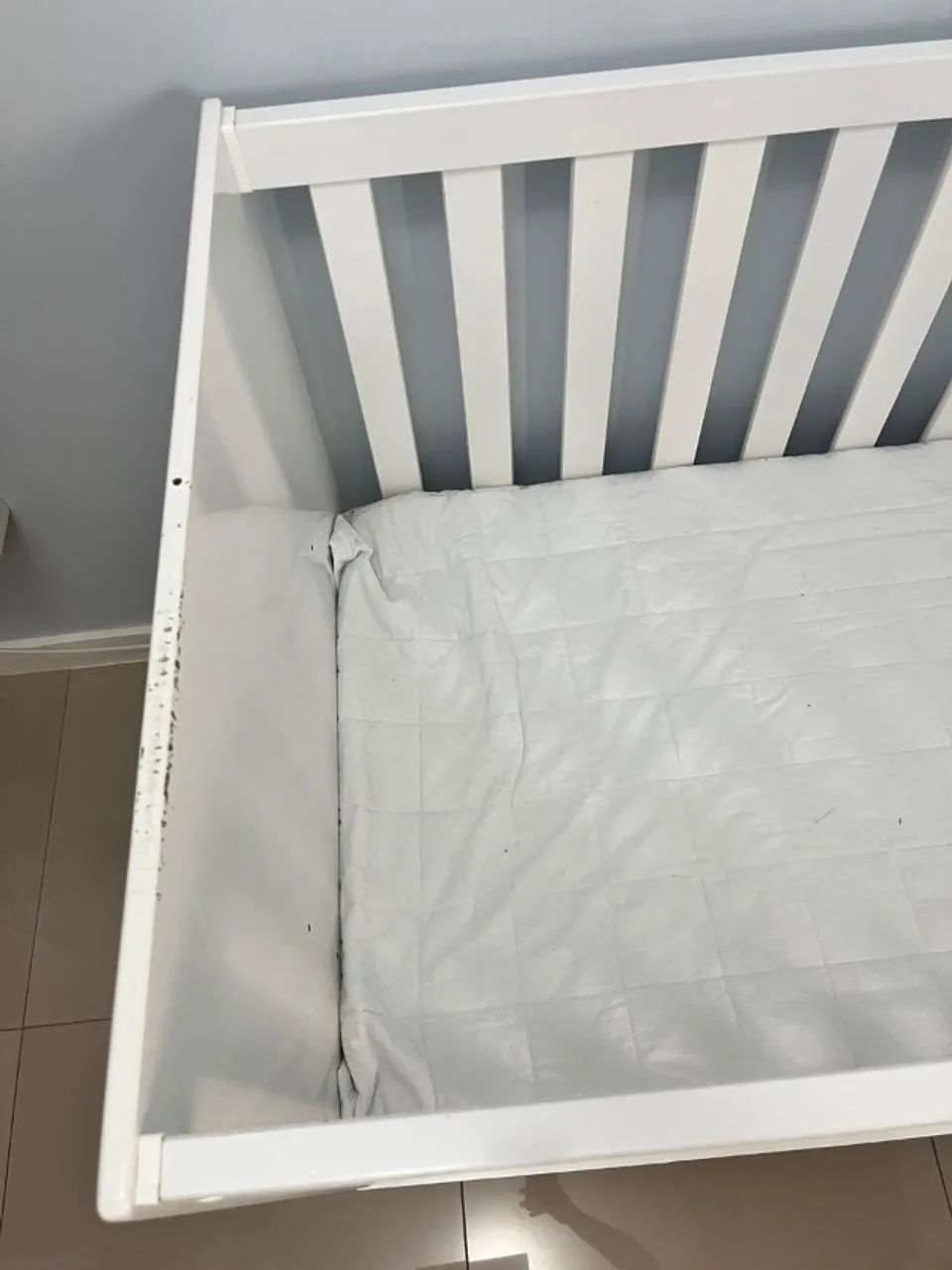 Berço americano / Mini cama com colchão e protetor impermeável - Foto 5