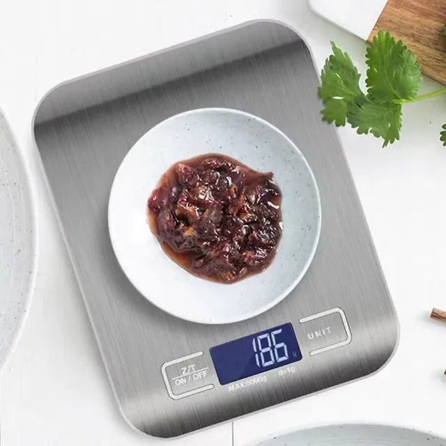 Balança de precisão de cozinha INOX Recarregável de 1g até 10 Kgs