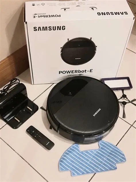 Robô Aspirador Samsung POWERbot-E VR5000RM - Aspira e Passa Pano, Wi-Fi, Pouco Uso