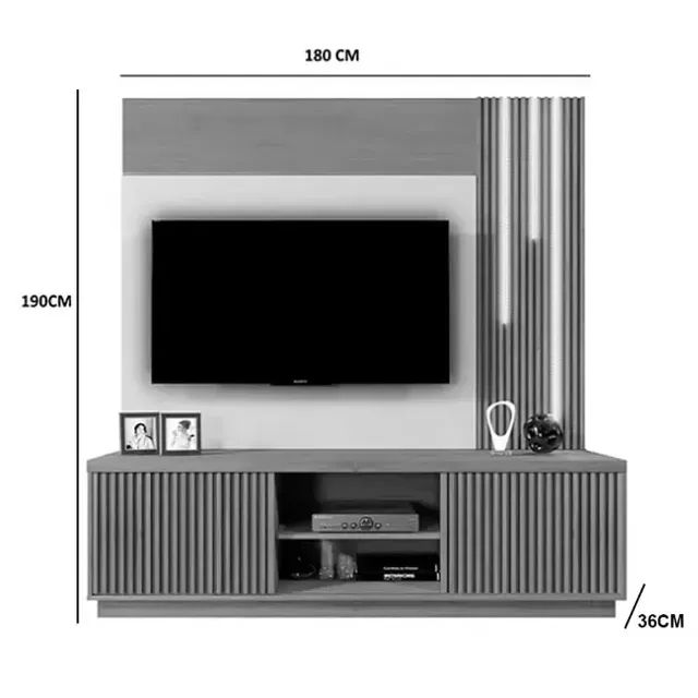 Estante Siena Home para TV até 59 Polegadas 2 Portas com LED Mavaular 1,80 - Foto 2