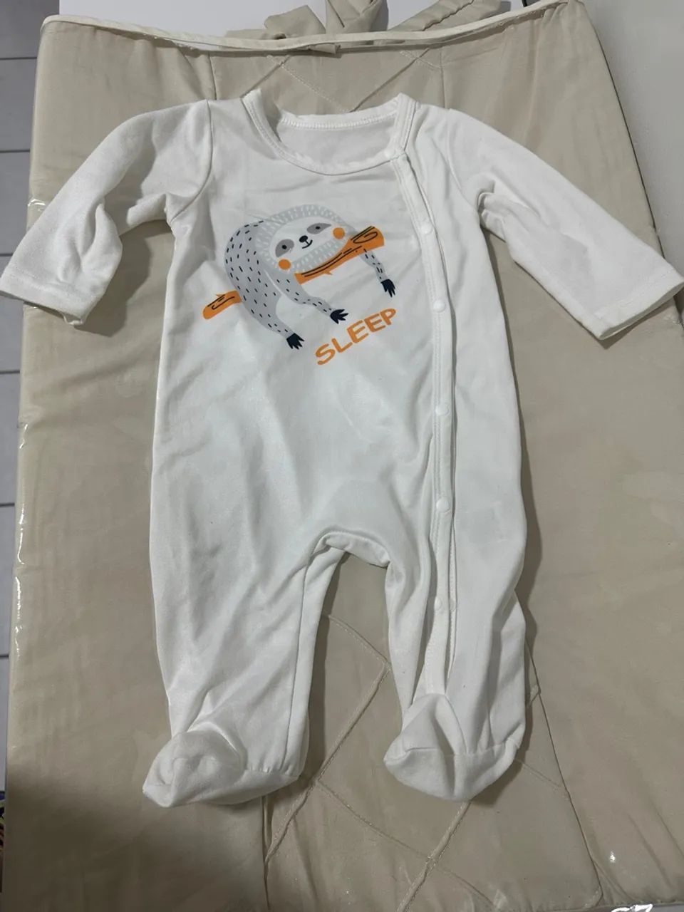 Conjunto Bebê Menino Fofo Macacão De Pé Manga Longa - Foto 3
