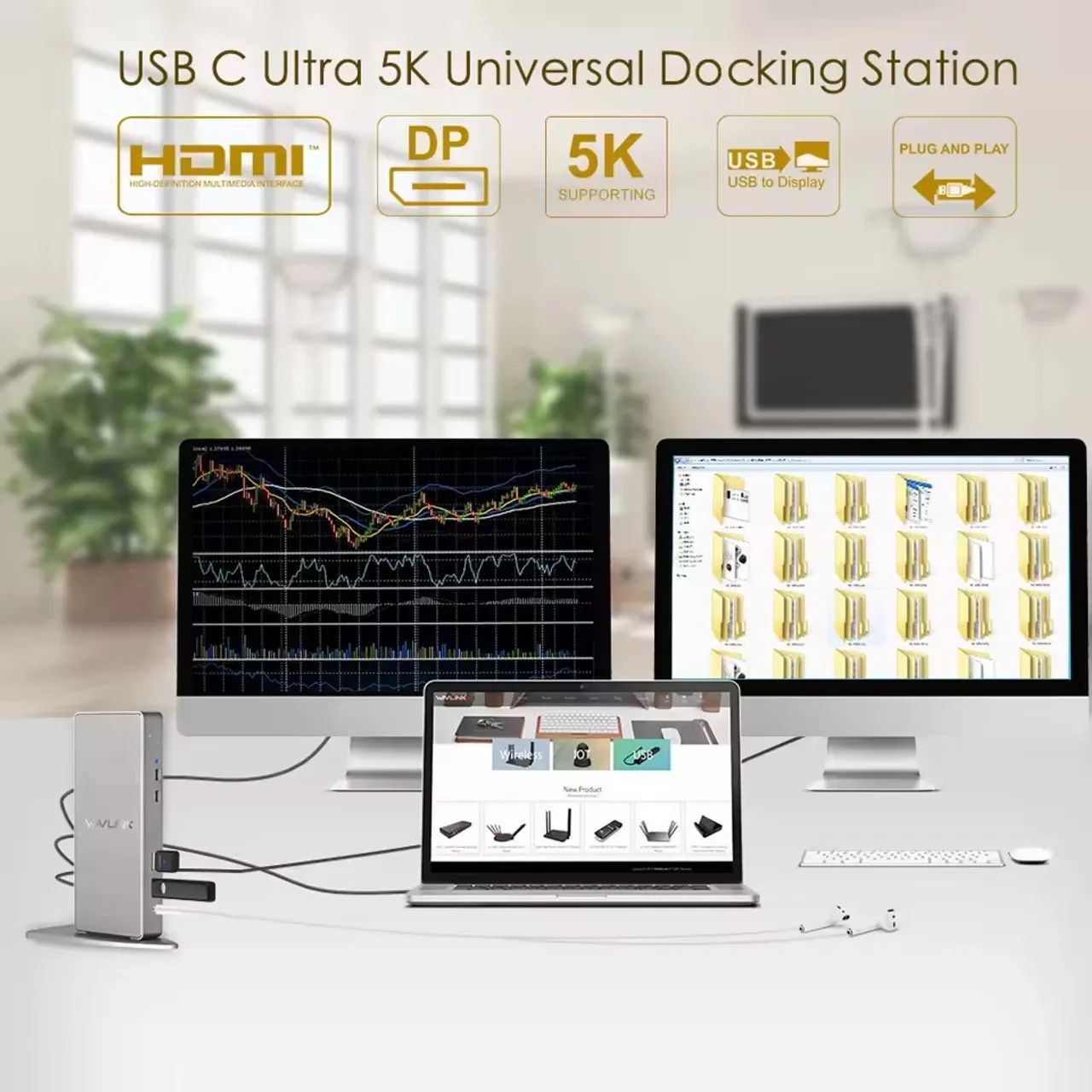 Docking Station Wavlink com DisplayLink para MacBook - Foto 4