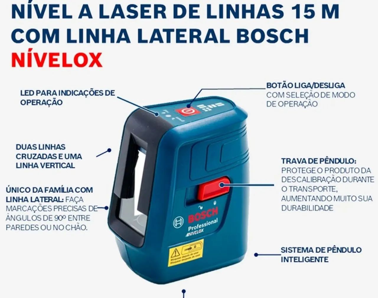 Nível a Laser Bosch GLL 3-3X com Tripé - Foto 6