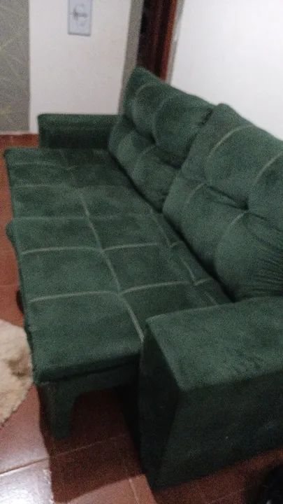 Sofá Retrátil  verde  - Foto 2
