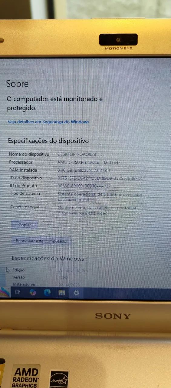 Notebook VAIO PCG-31311X - funcionando  - Foto 5