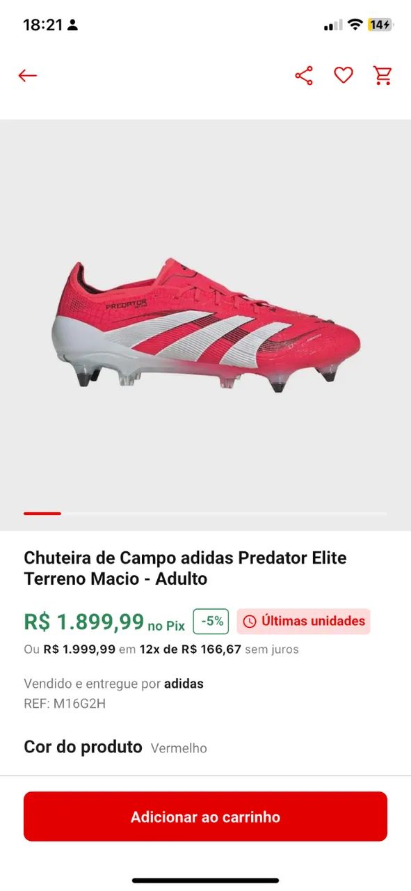 Chuteira predator elite trava mista - Foto 4