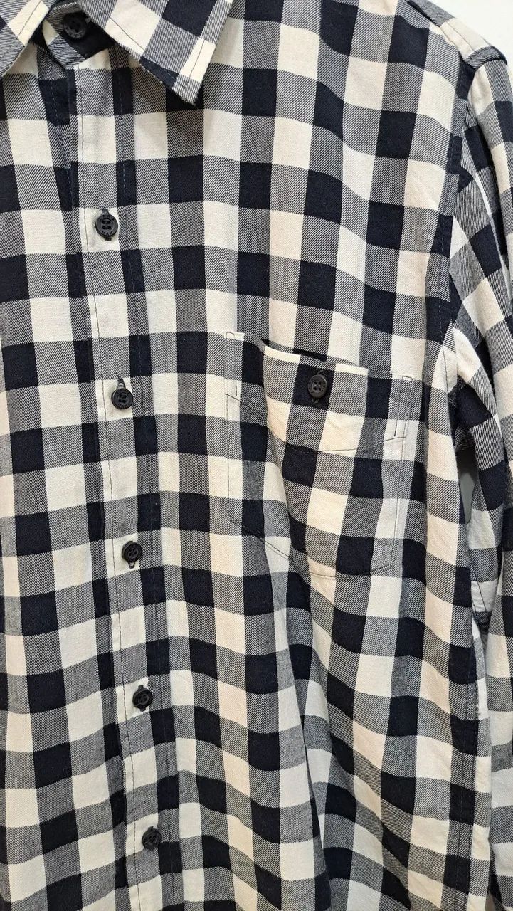Camisa Xadrez ZARA Preto e Branco - Foto 3