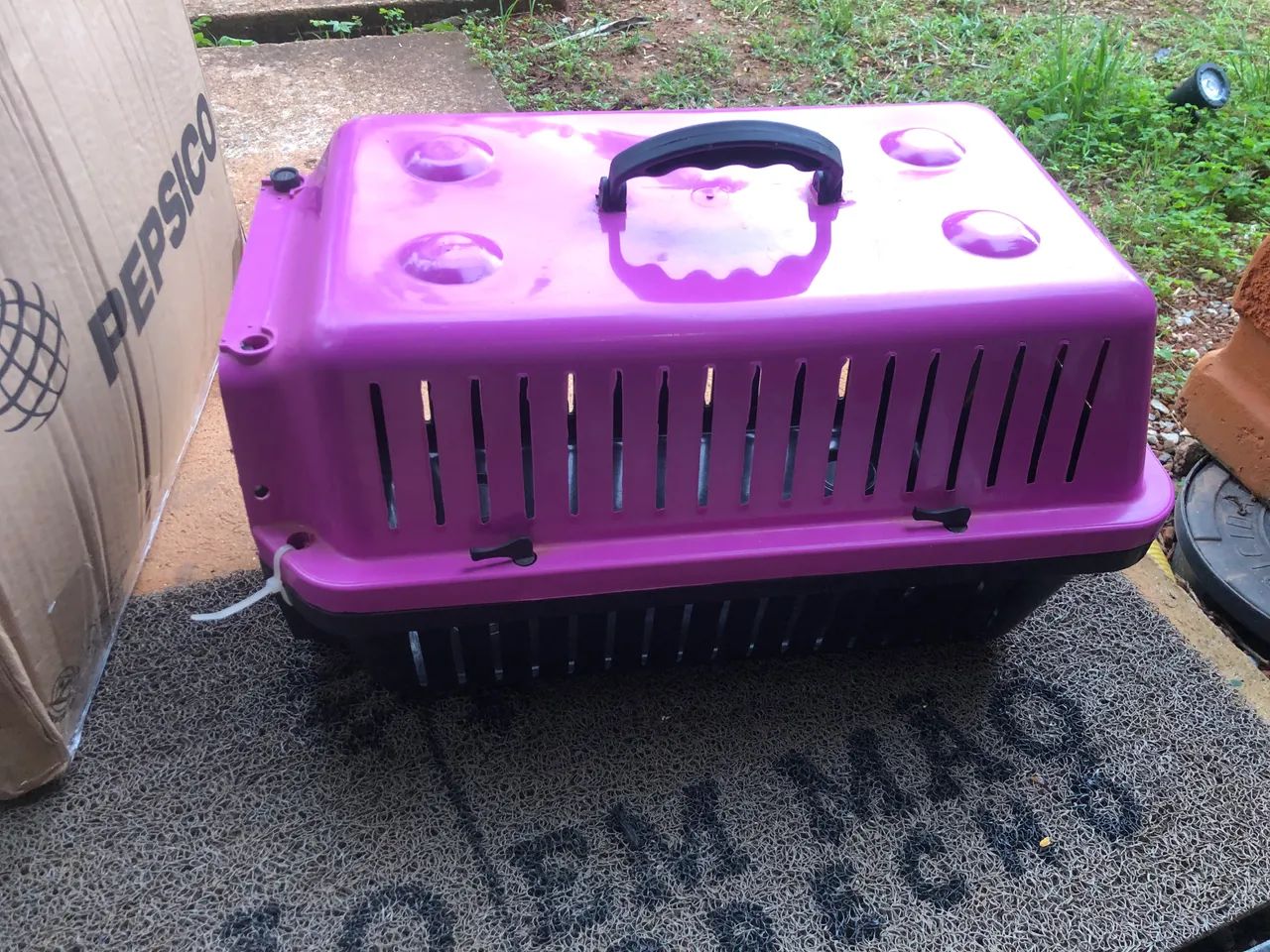 Caixa transporte Pet rosa 