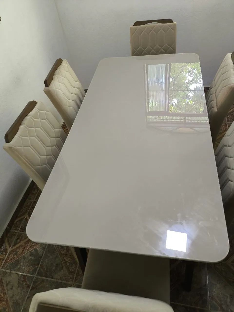 Mesa de jantar com tampo de vidro - Foto 2