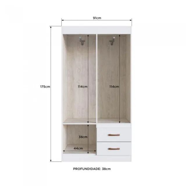GUARDA-ROUPA COMPACTO - PERFEITO PARA QUARTOS PEQUENOS - Foto 4