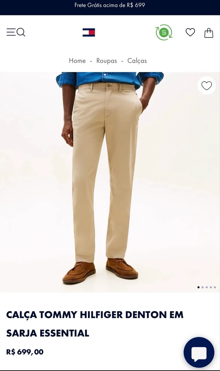 Calça em Sarja Tommy Hilfiger Masc 46/48 Original - Foto 5