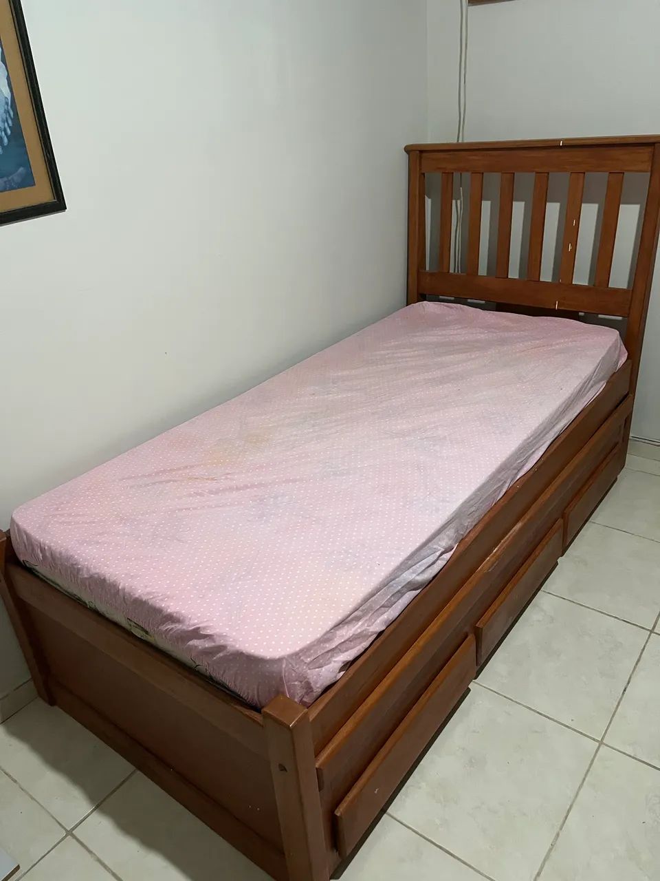 Cama solteiro com auxiliar e gavetas  - Foto 3
