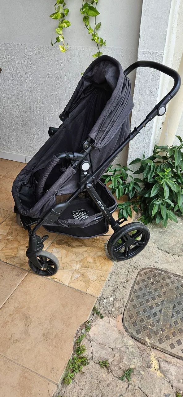 Kit carrinho de bebê + bebê conforto Cosco Pop Wizz PRETO - Foto 3