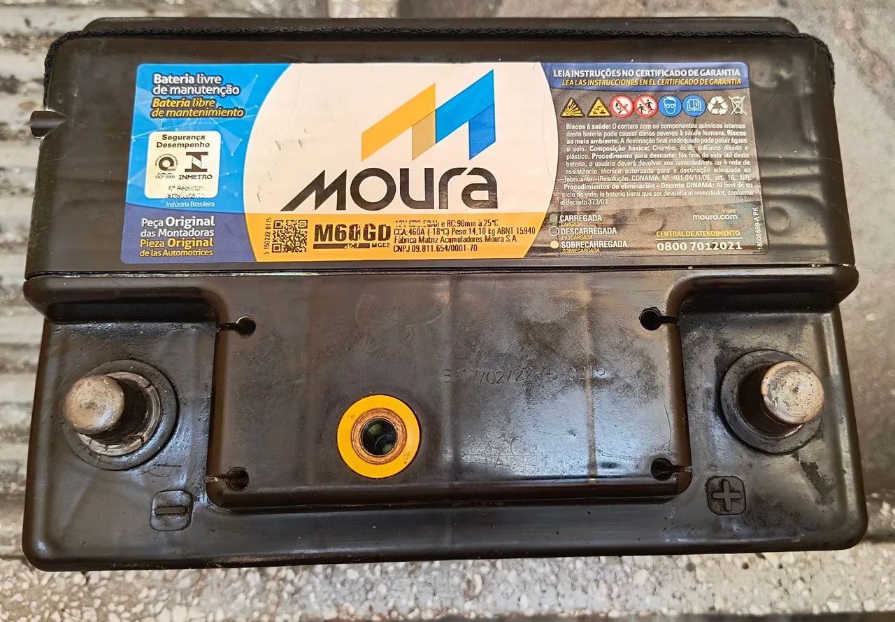 Bateria Moura M60GD 60Ah Funcionando - R$ 200 - Foto 2