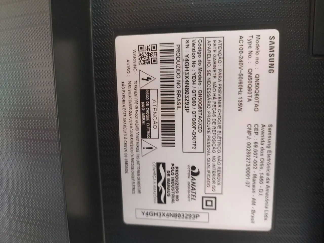 Tv Samsung 50" com defeito 