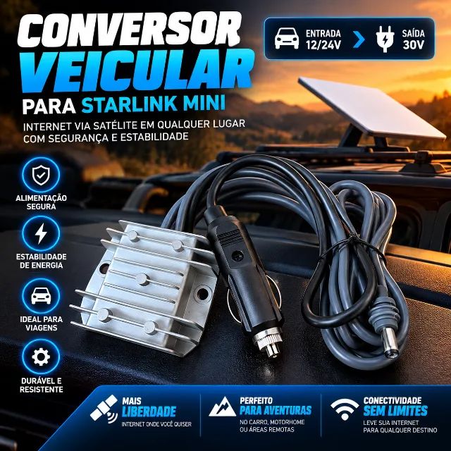 Conversor veicular para StarLink mini 30V 
