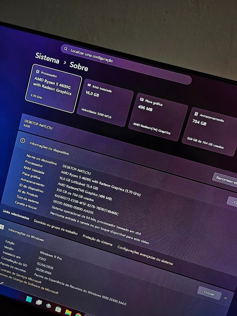 VENDO OU TROCO PC GAMER RYZEN 5 4600  - Foto 3