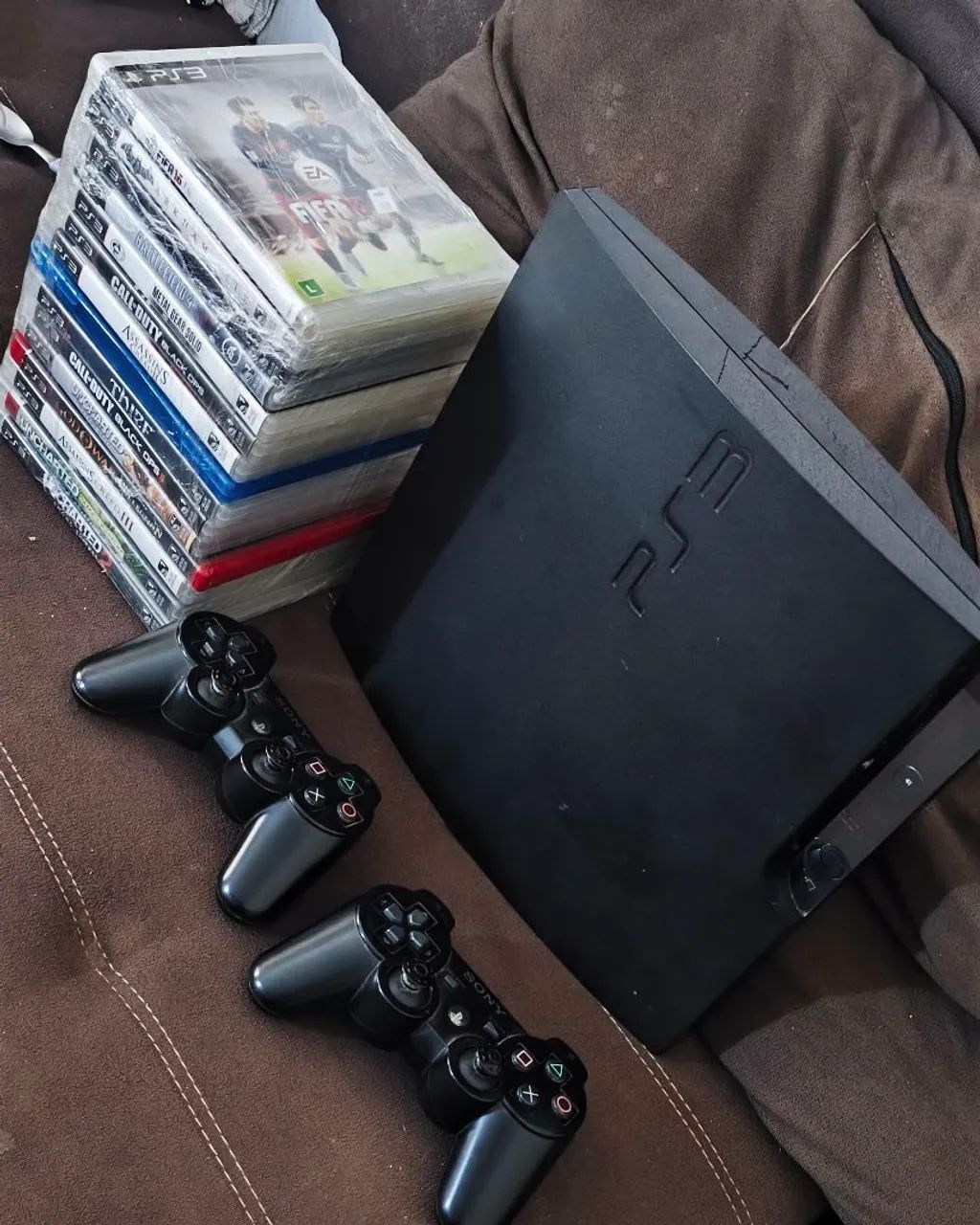 Ps3 Slim com 13 jogos troco por
