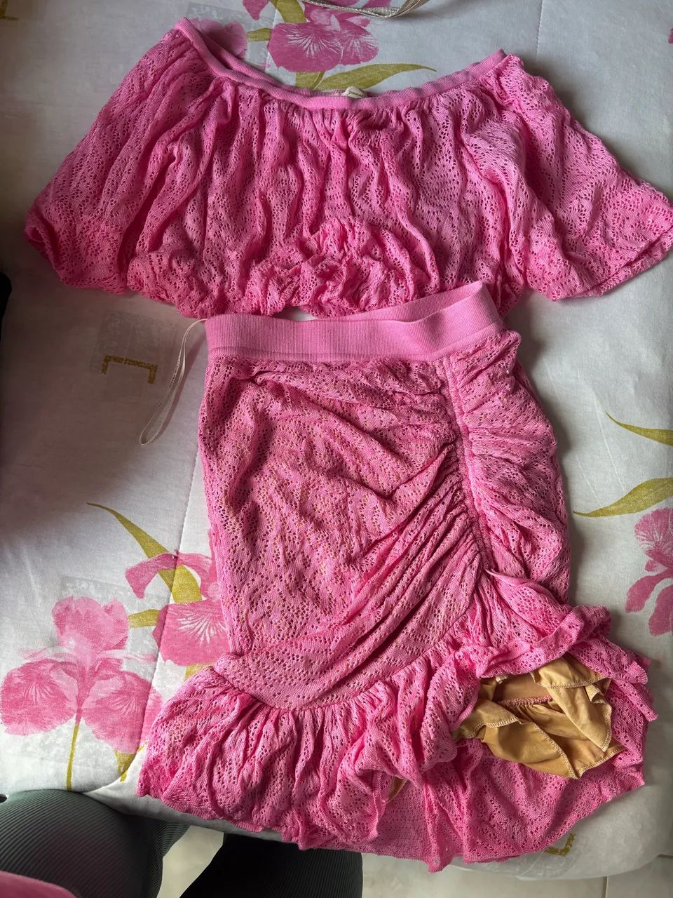 conjunto rosa, saia e blusa - Foto 5