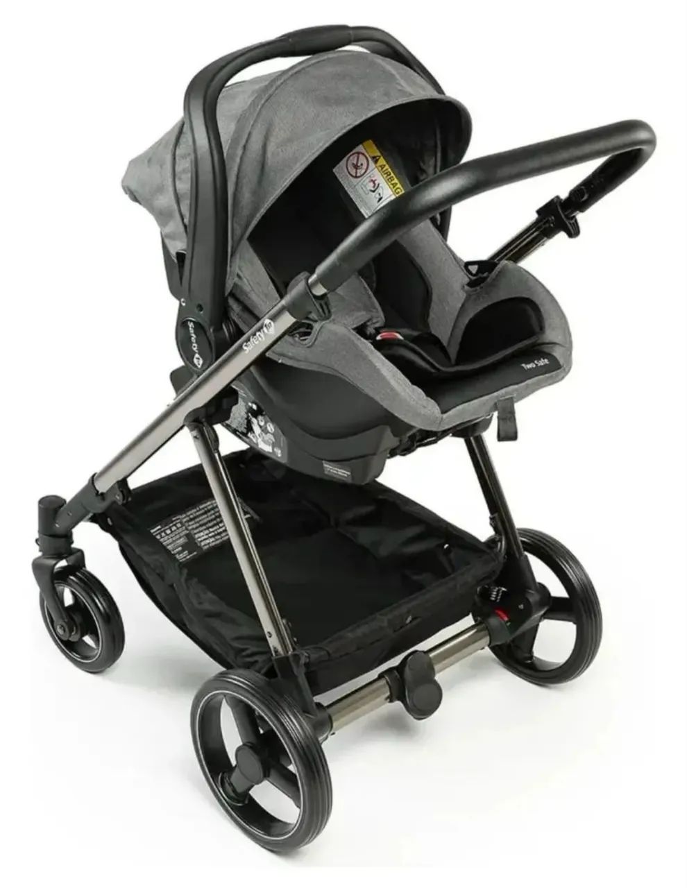 Carrinho de bebê com bebê conforto, Moisés e isofix praticamente novo e  - Foto 4