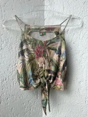 top farm de alças com amarração estampado - Foto 2