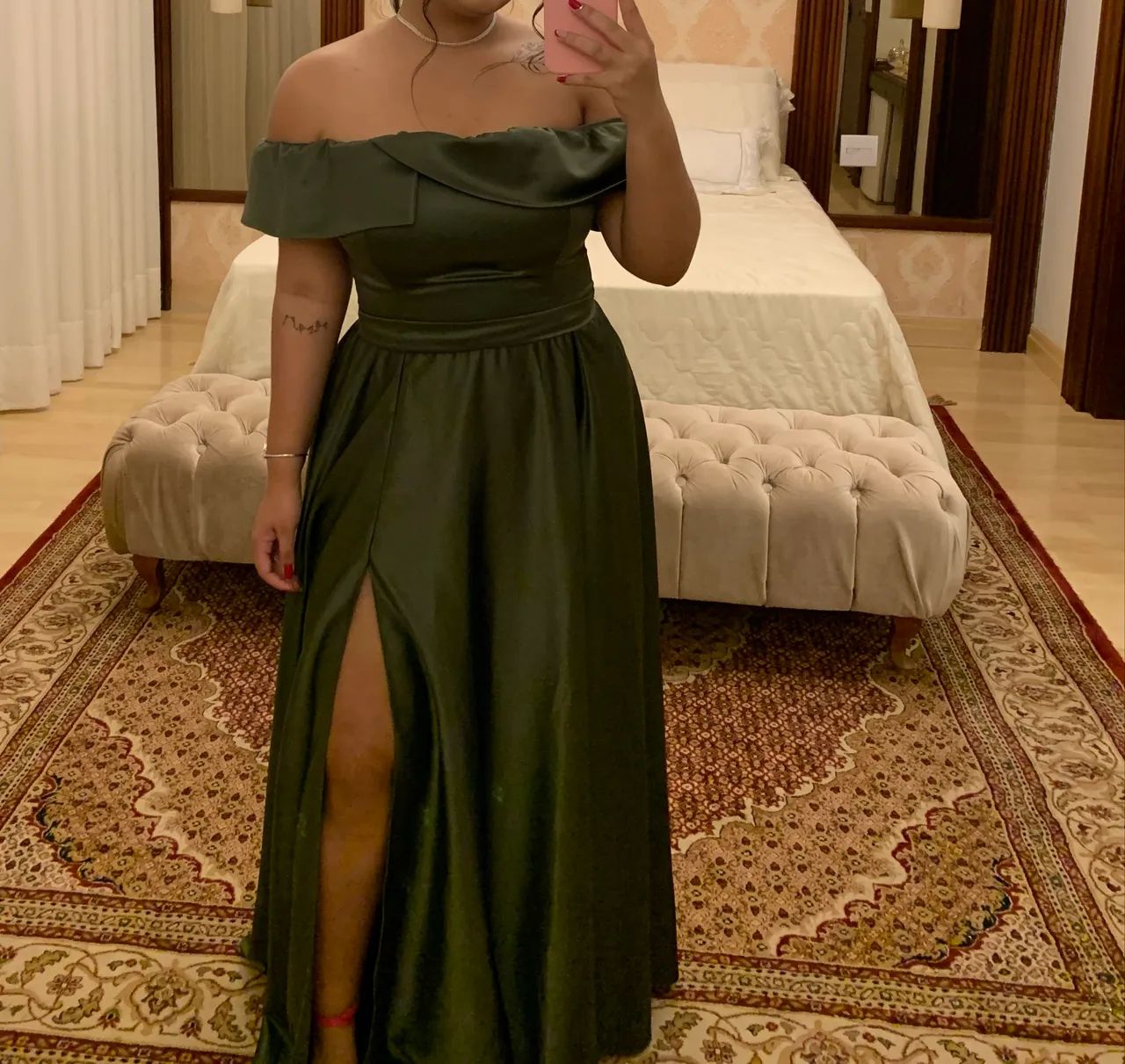 Vestido social - Verde oliva - Foto 2
