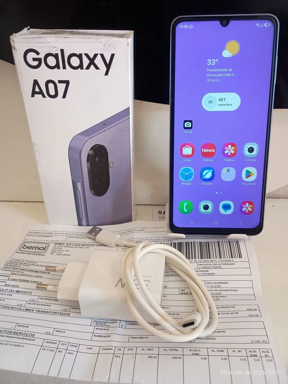 SAMSUNG A07 NOVO 128GB E 6 GB DE RAM - Foto 2