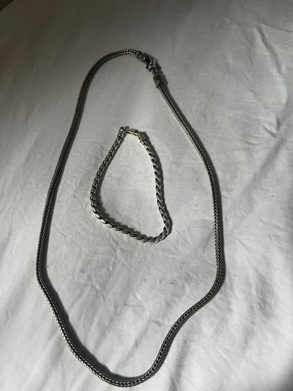 Cordão e pulseira prata  - Foto 4